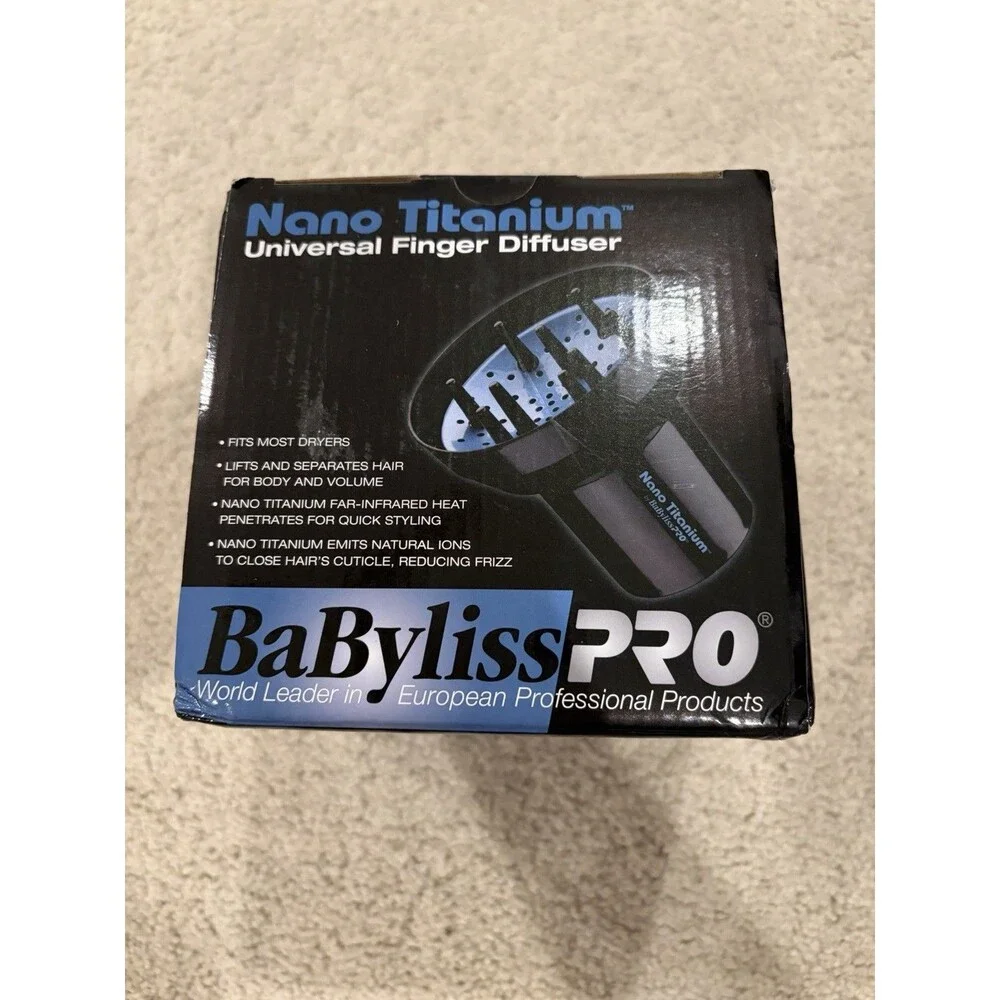 New BaBylissPRO Nano Titanium Universal Finger Diffuser Reduce Frizz Quick Style